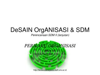 DeSAIN OrgANISASI &amp; SDM Perencanaan SDM II (lanjutan)