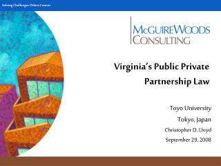 Virginia’s Public Private Partnership Law