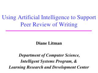 Using Artificial Intelligence to Support Peer Review of Writing