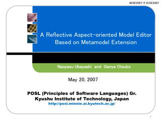 A Reflective Aspect-oriented Model Editor Based on Metamodel Extension