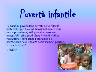 Povertà infantile