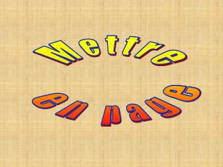 Mettre en page