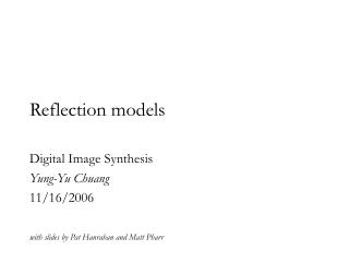 Reflection models