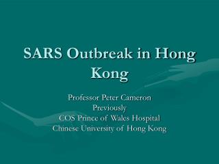 SARS Outbreak in Hong Kong