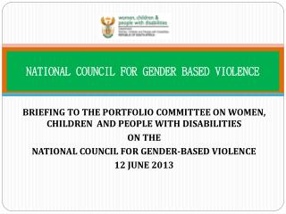NATIONAL COUNCIL FOR GENDER BASED VIOLENCE
