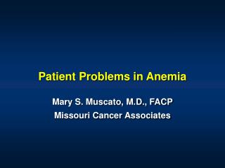 Patient Problems in Anemia