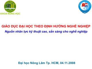 KHOA NÔNG HỌC