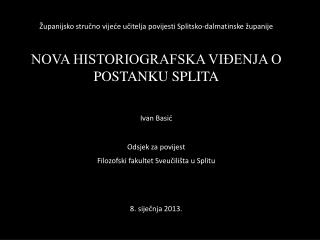 Županijsko stručno vijeće učitelja povijesti Splitsko-dalmatinske županije