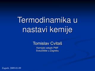 Termodinamika u nastavi kemije