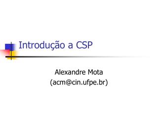 Introdução a CSP
