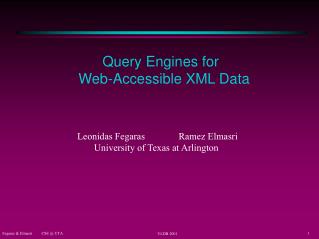 Query Engines for Web-Accessible XML Data