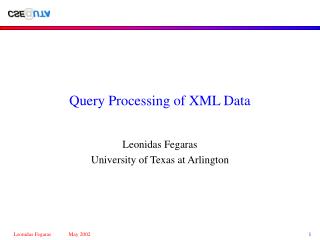 Query Processing of XML Data