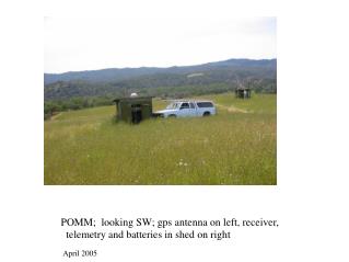 POMM; looking SW; gps antenna on left, receiver, telemetry and batteries in shed on right