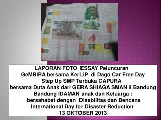 LAPORAN FOTO ESSAY Peluncuran GeMBIRA bersama KerLiP di Dago Car Free Day