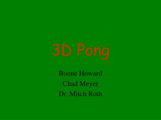 3D Pong