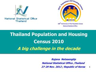 Rajana Netsaengtip National Statistical Office ,Thailand 27-29 Nov. 2012 ; Republic of Korea