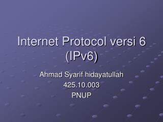 Internet Protocol versi 6 (IPv6)