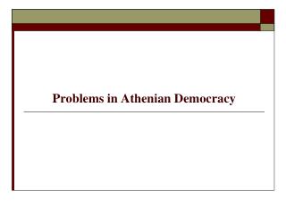 Problems in Athenian Democracy
