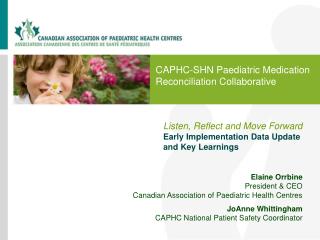 CAPHC-SHN Paediatric Medication Reconciliation Collaborative