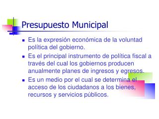 Presupuesto Municipal