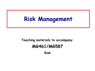 Risk Management