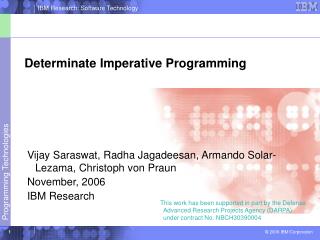 Determinate Imperative Programming