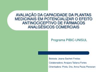 Programa PIBIC-UNISUL