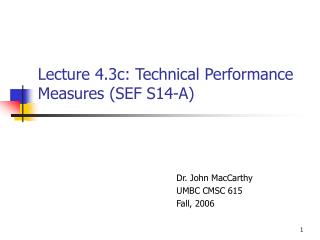 Lecture 4.3c: Technical Performance Measures (SEF S14-A)