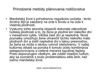 Prirodzené metódy plánovania rodičovstva
