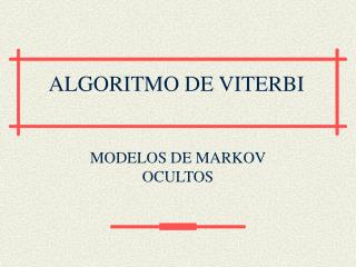 ALGORITMO DE VITERBI