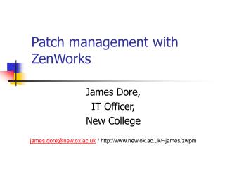 Patch management with ZenWorks