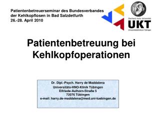 Dr. Dipl.-Psych. Harry de Maddalena