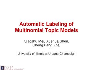 Automatic Labeling of Multinomial Topic Models