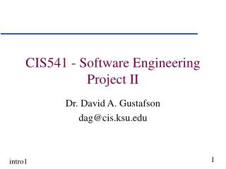 CIS541 - Software Engineering Project II