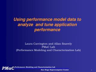 Using performance model data to analyze and tune application performance