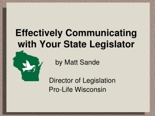 Effectively Communicating with Your State Legislator