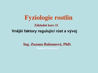 Fyziologie rostlin