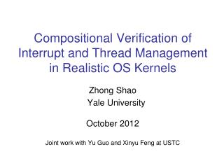 Compositional Verification of Interrupt and Thread Management in Realistic OS Kernels