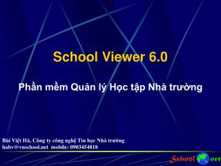 School Viewer 6.0 Phần mềm Quản lý Học tập Nhà trường