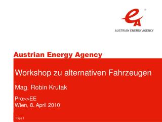 Workshop zu alternativen Fahrzeugen Mag. Robin Krutak