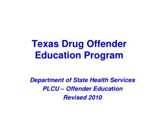 Texas Drug Offender Education Program