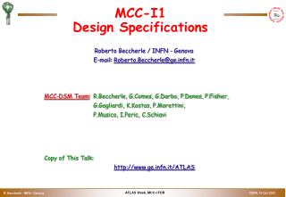 MCC-I1 Design Specifications