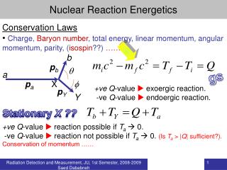 Nuclear Reaction Energetics