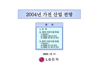 2004 년 가전 산업 전망
