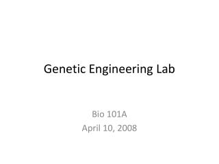 Genetic Engineering Lab