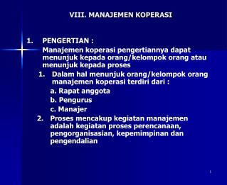 VIII. MANAJEMEN KOPERASI