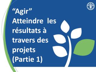 “Agir” Atteindre les résultats à travers des projets (Partie 1)