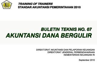 DIREKTORAT AKUNTANSI DAN PELAPORAN KEUANGAN DIREKTORAT JENDERAL PERBENDAHARAAN