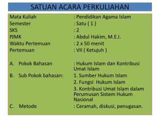 SATUAN ACARA PERKULIAHAN