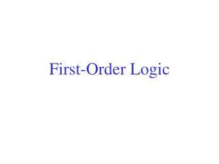 First-Order Logic